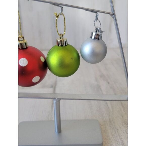 Silver Tree frame ball ornament glitter Xmas Decor figure - Picture 11 of 12